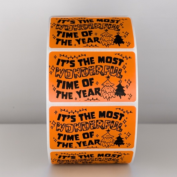 Wonderful Time of Year Stickers | Green Holiday Christmas Packaging Labels - Picture 7 of 11